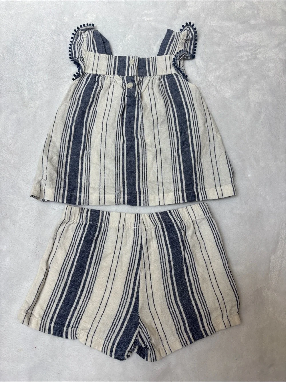 Carter's Navy and Cream Striped Girls' Shorts Set - Picture 6 of 6